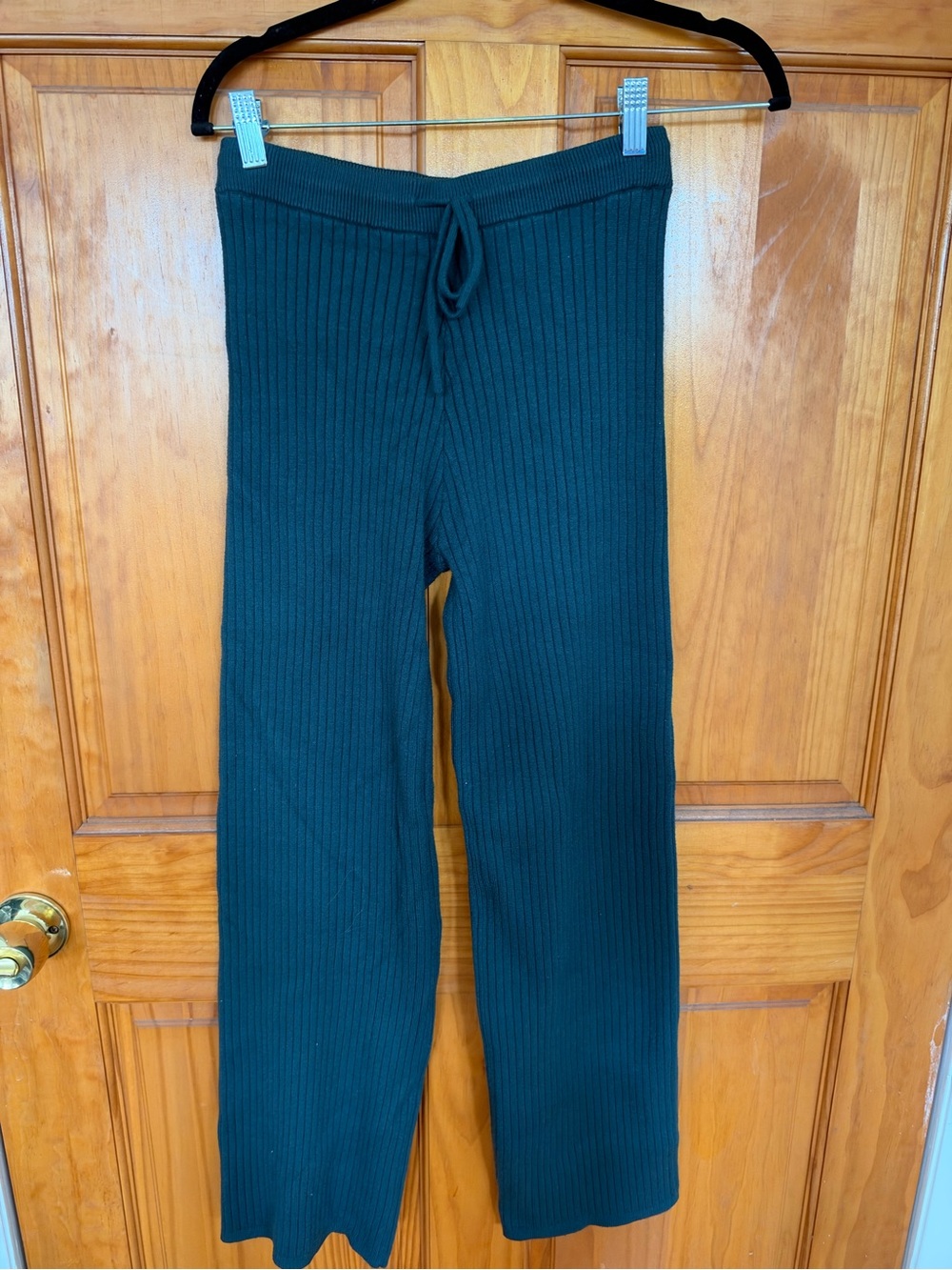 PINK Victoria's Secret Ribbed Knit Drawstring Leggings - Dark Teal